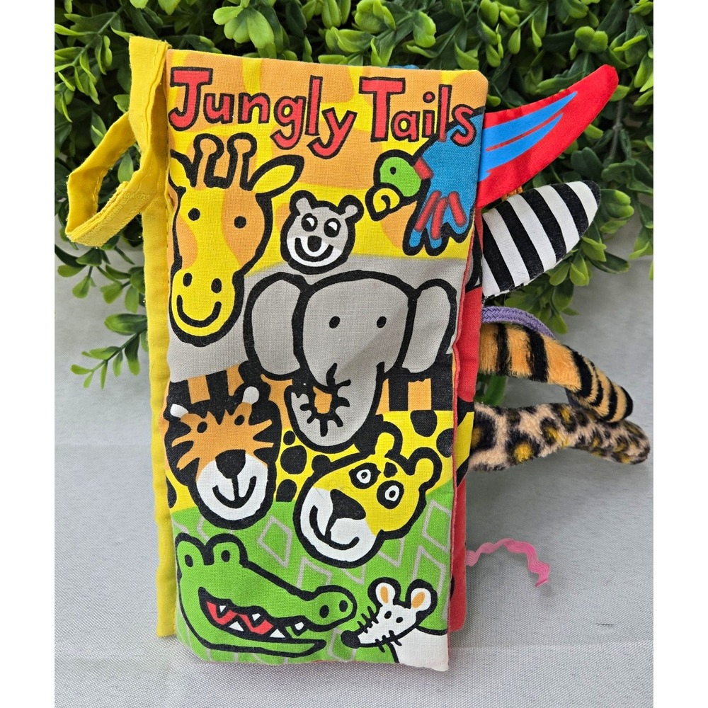 Jellycat Jungly Tails Soft Cloth Book Baby Sensory Crinkle Toy Anne Wilkinson